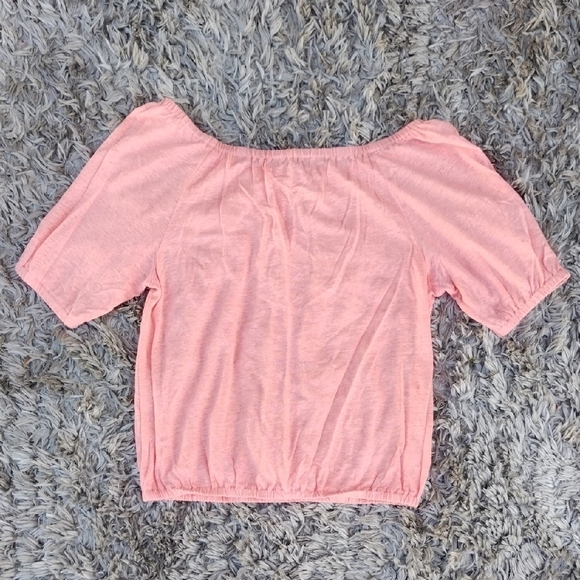 LOFT Pink Puff Sleeve Crop Blouse - Picture 6 of 7